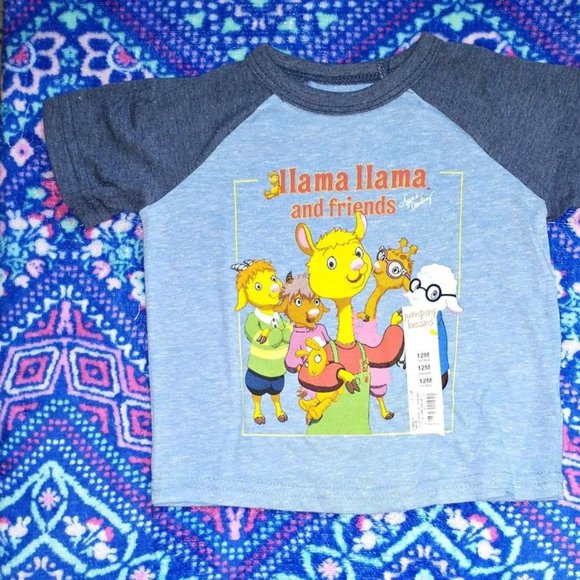JUMPING BEANS boy/girl shirt, llama llalma and friends, 12 month k-330 - Picture 2 of 3